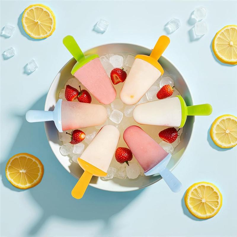 A84X-Silicone Ice Mold 6 Pieces Popsicles Molds Mini Toddler Popsicle Molds With Sticks,Homemade Small
