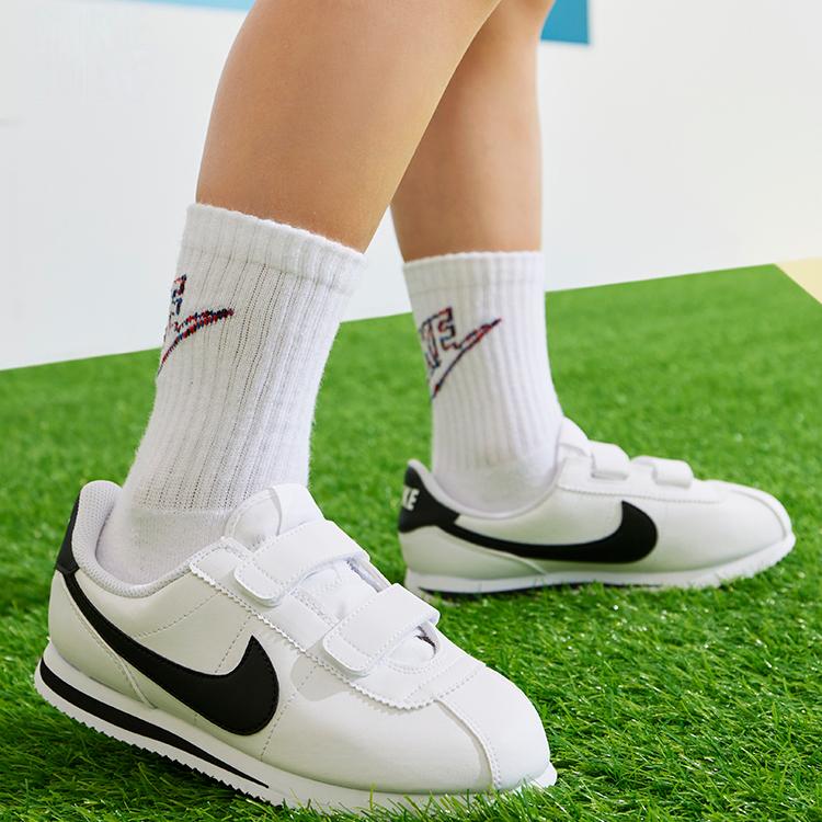 New Nike Cortez Basic SL White Black PS 904767-102