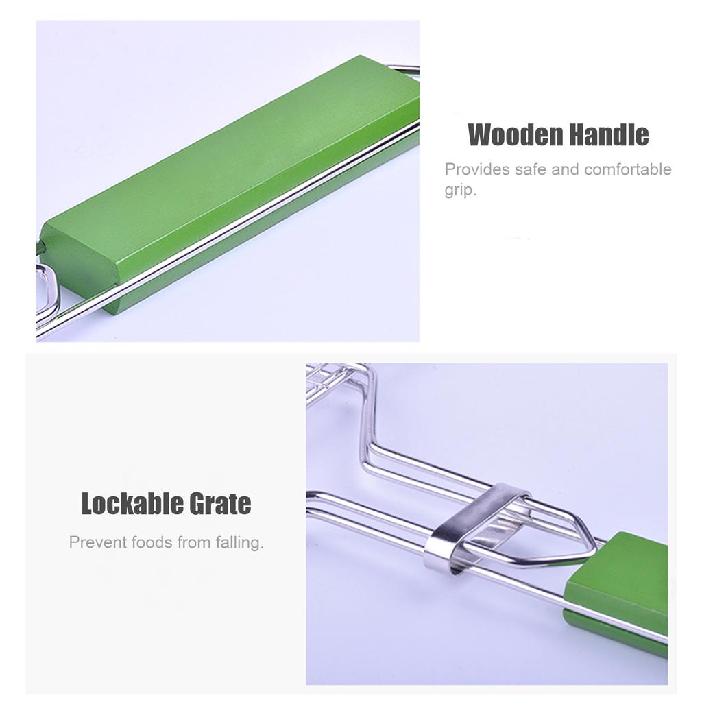 Grilling Basket Non-Stick Barbecue Basket Heavy Duty BBQ Tools Grill Basket for Meats Fish Vegetables Steak