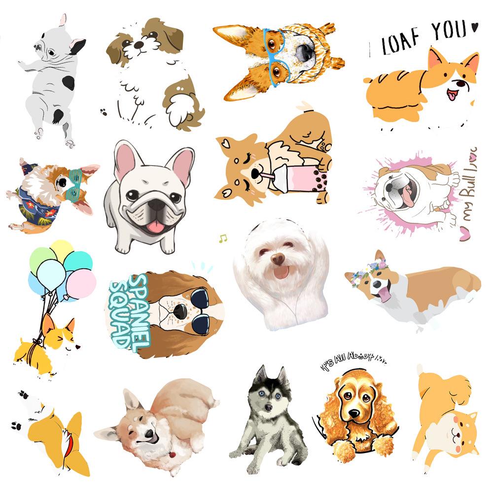 50PCS Cute Cartoon Puppy Stickers: Waterproof Decorative Decals for Phone, Tablet, Laptop, and Refrigerator
