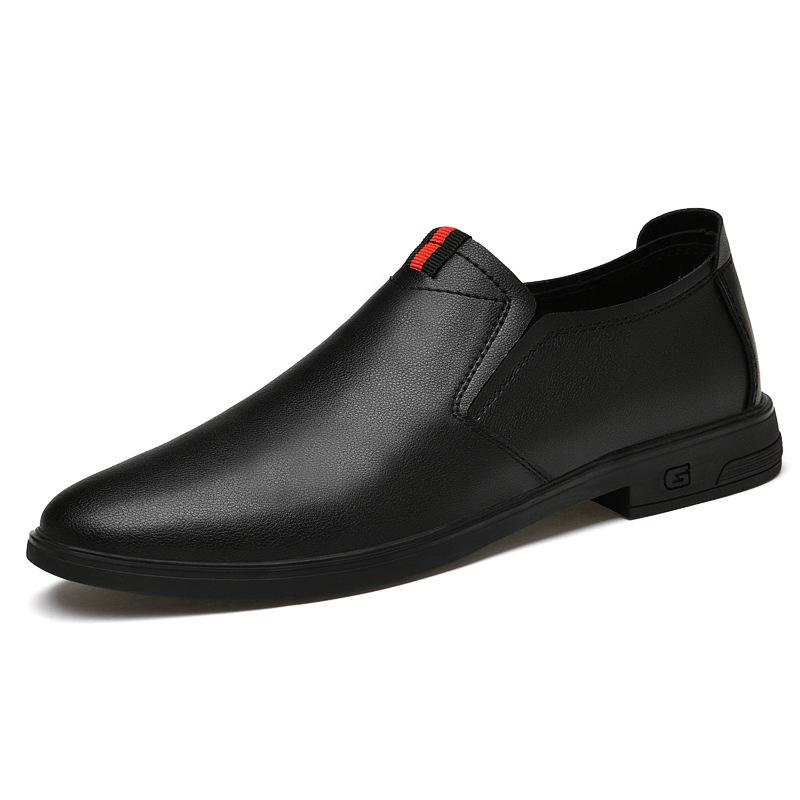 Men s Casual Leather Cowhide Slip-On Loafers - Spring/Autumn, Large Size, Easy Wear 38