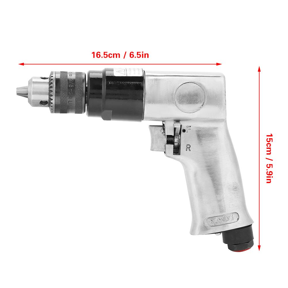 Reversible Air Drill 3/8" 1700rpm High speed Pneumatic Drill Reversible Rotation Air Drill Tool for Hole Drilling