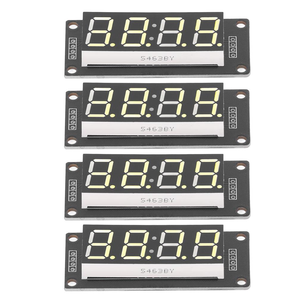 4 Set Placă Afișaj LED Tub Digital cu 4 Digiti 7 Segmente Modul Ceas TM1637 0,56in Galben MRA041E