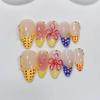 Handmade Polka Dot Almond Nails with 3D Spicy Girl Style