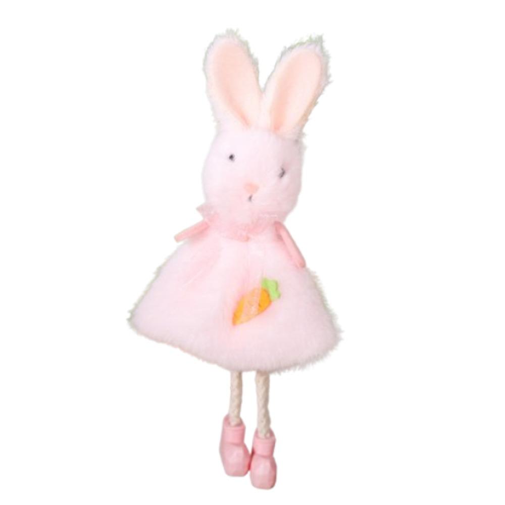 Plush Rabbit Doll Pendant Cute Happy Easter Decoration Easter Long Legs Bunny Doll Children Gift