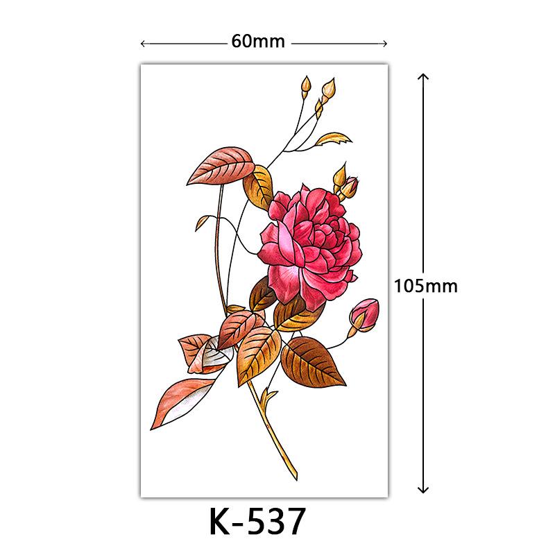 Waterproof Tattoo Stickers: English Letters, Flowers & Butterfly Sketches