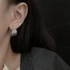 925 Sterling Silver Grass Pattern Luxury Vintage Earrings For Woman Engagement Minimalist Jewelry Accessories Prevent Allergies