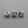 Artistic Antique-Style Thai Handmade Silver Spacer Beads: Square & Round DIY Bracelet Ornaments