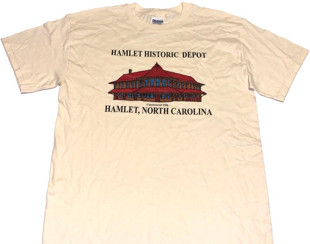 

Rare Vintage Hamlet North Carolina Historic Train Station Depot T-Shirt New! MED Unisex T-Shirt XXXXL