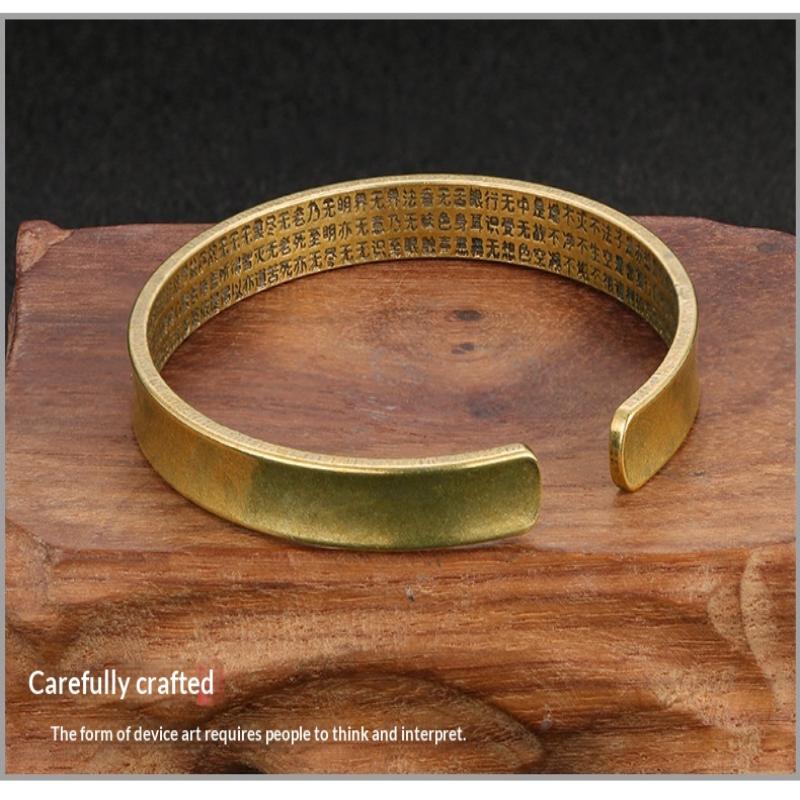 Messingarmband Metallfigur Vintage Herz-Sutra Sutra-Armband Massives Messing Wohnzimmerdekoration