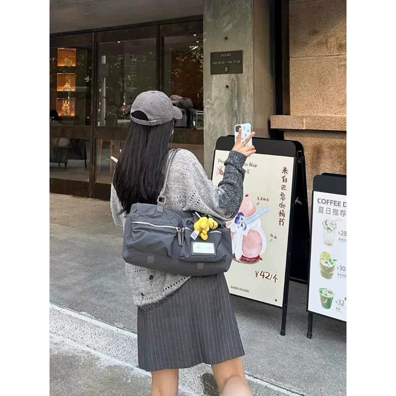 

Large-capacity Single-shoulder Handbag for Commuting, Luggage Tote Bag сірий колір