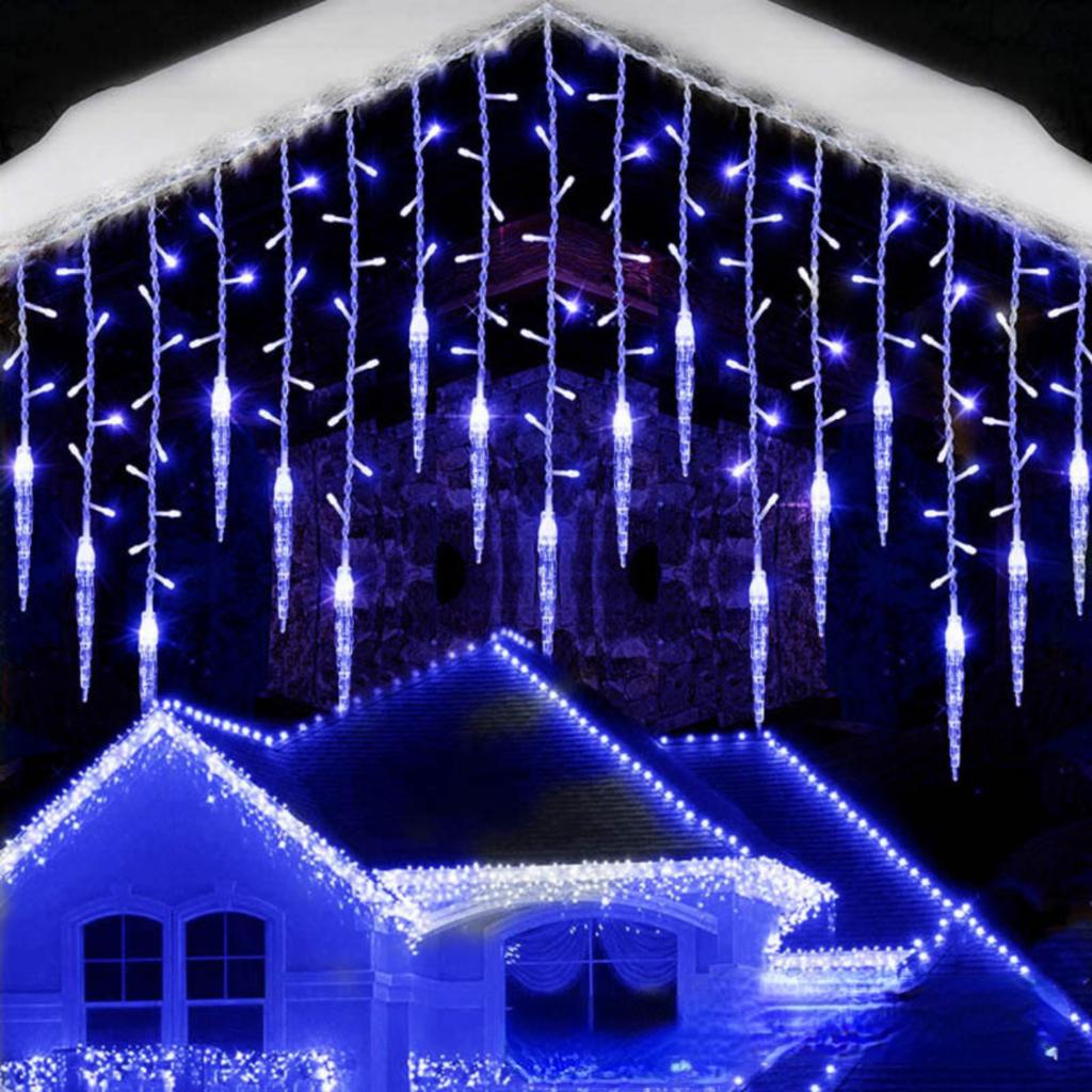 LED Snowflake Curtain Light, Icicle Light, Solar-powered Christmas Decorative Light, Festive Decorative Ice Light, Holiday Colored Light
