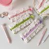 Lace Pencil Case for Student Girl Ruffle Cute Korean Makeup Stationery Organizer Bag Portable Pouch Back To School Kawaii Gift