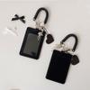 Black Leather Three-inch Card Holder Student Star-chasing Display Card Bag Girl Travel Card Holder