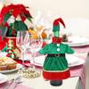 New Christmas Wine Bottle Covers Xmas Wine Bottle Bags Elf Clothes With Hat New Year Gifts Home Dinner Party Table Decorations