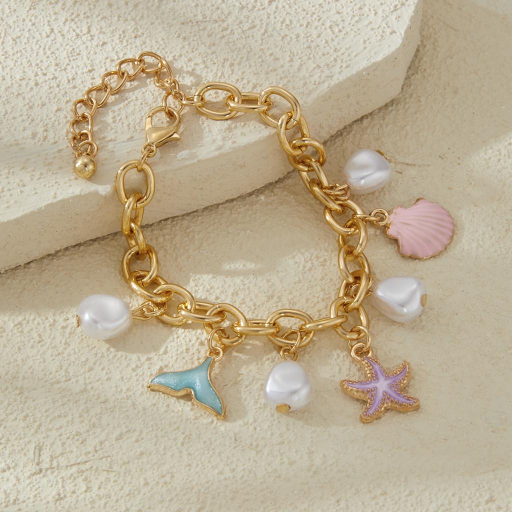 Fresh And Sweet Oceanic Starfish Necklace With Stunning Dolphin Pendant For Vibes Summer