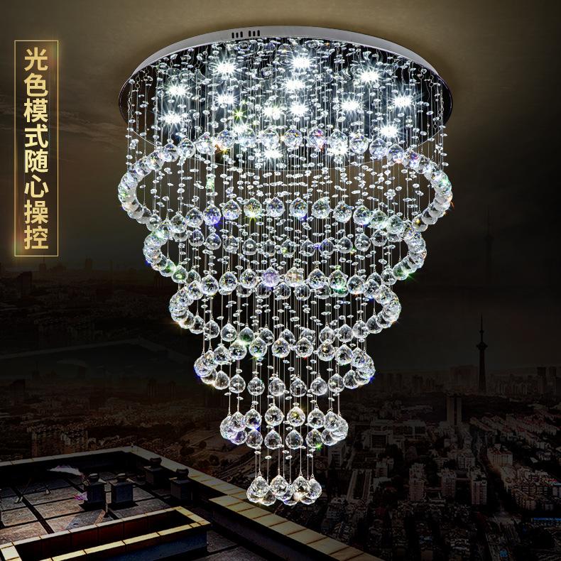 Modern Luxury Gold Ceiling Chandeliers New LED Lighting Crystal Hanging Lamps for Staircase Home Decor Lustres for Living Room