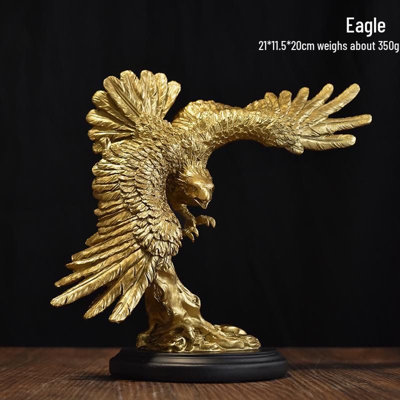 American Grand Exhibition Eagle Resin Figurine - Majestic Male Eagle Decor for Home, Office, or Wine Cabinet.