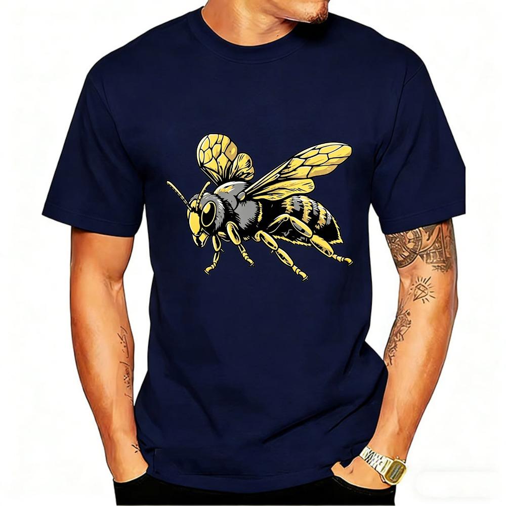 Unisexs Edgy Streetwear Yellow Bee Bold Graphic Print TShirt Summer Short Sleeve Casual Crewneck Top Harajuku Graphic T Shirts