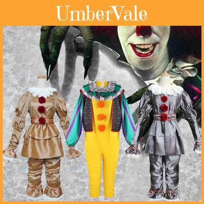 Authentic Pennywise Cosplay Costume For Kids Stephen King's It Clown Suit For Halloween Party
