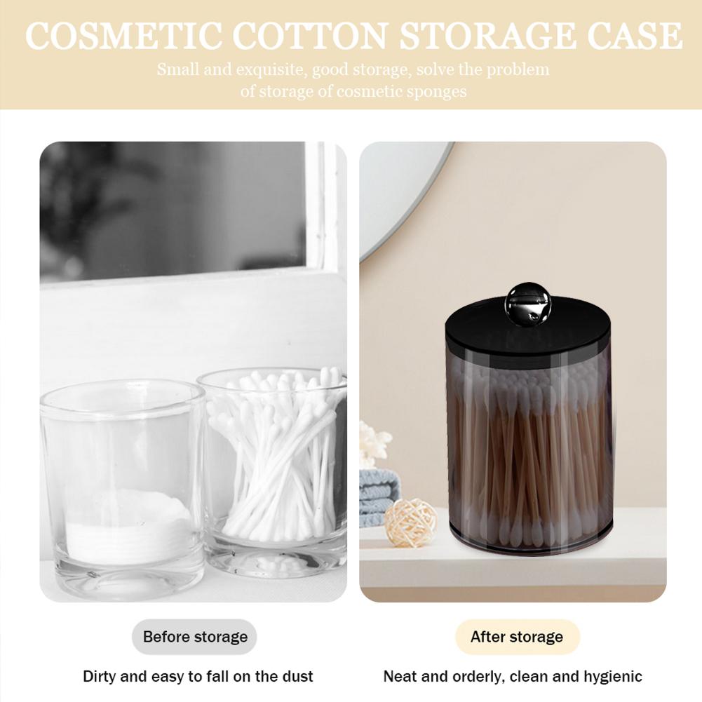 10oz Qtip Holder with Lids Restroom Bedroom Vanity Organizer Clear Plastic Apothecary Jar Set for Cotton Ball/Cotton Swab/Floss
