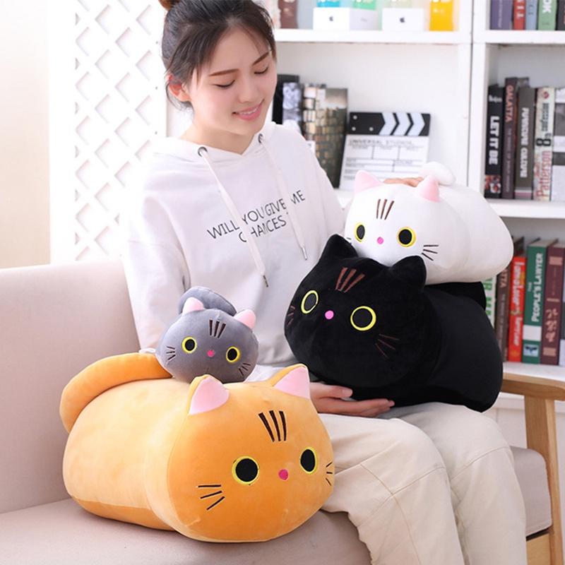 Delightful Cartoon Plush Toy Cat Pillow Soft Cushion Perfect For Kids And Gift Giving