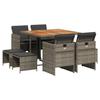 VidaXL 9-Piece Garden Dining Set with Cushions, Patio Table and Chairs, Patio Furniture, Outdoor Furniture, 3210602