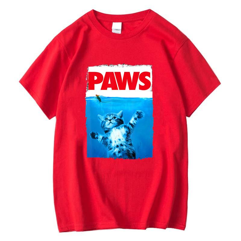 Vintage Paws Cat and Mouse Top Cute Funny Cat Lover Parody Short Sleeve Summer T Shirts Oversized Male Men's Washed Tee Shirt