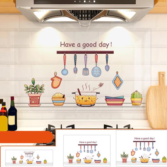 Kitchen Wallpaper Self Adhesive Oil Proof Wall Sticker Waterproof Backsplash Wall Protector Film for Cupboard Kitchen
