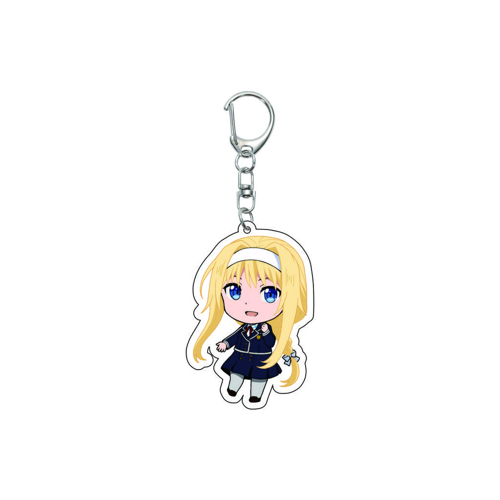 55MM Anime Sword Art Online Keychain Alice Synthesis Kirigaya Kazuto Yuuki Asuna Key Chain Acrylic Model Plate Christmas Gifts