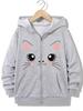 Kawaii Cat Terrier Zipper Hoodie - Casual Y2K Style for Boys & Girls