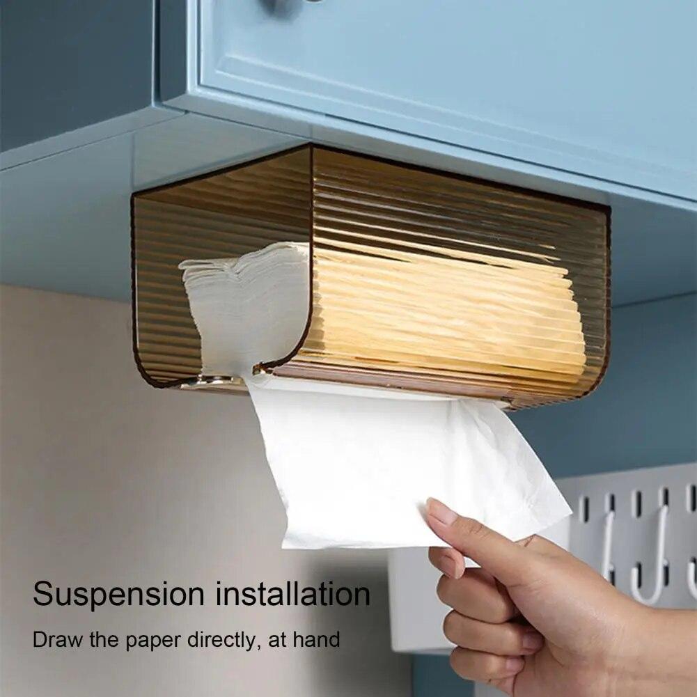 3 Kolory Praktyczny Samoprzylepny Pojemnik do Przechowywania Ręczników do Twarzy Otwór w kształcie litery U Uchwyt na Chusteczki do Twarzy Montowany na Ścianie Produkty Gospodarstwa Domowego