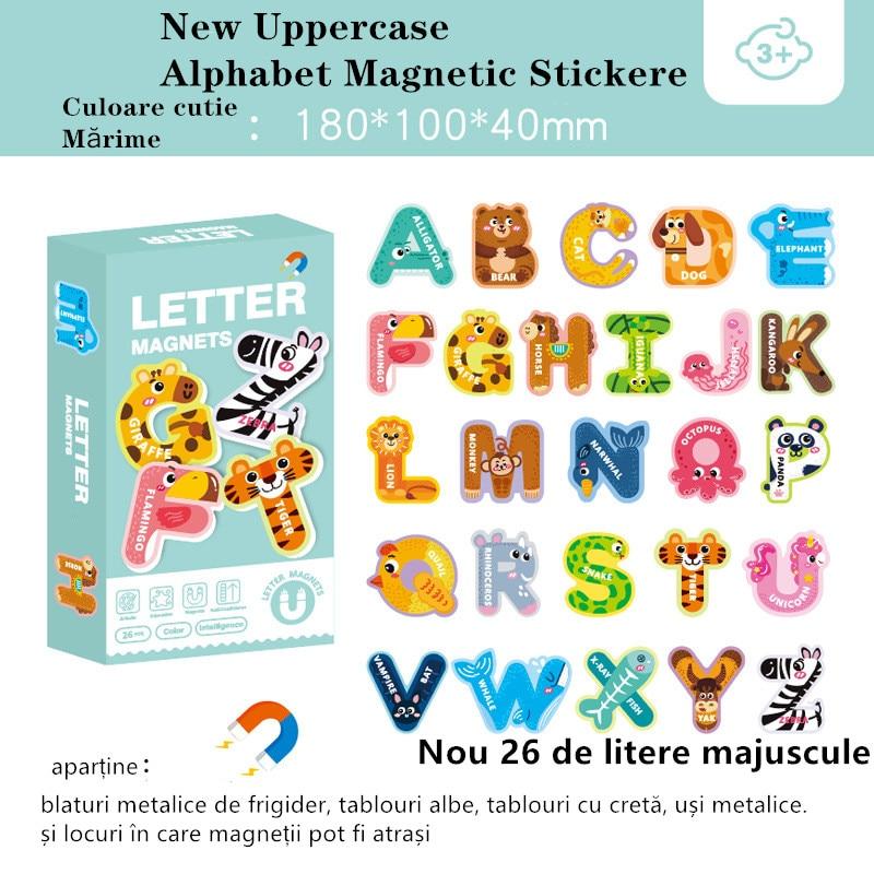 2-in-1 Educational Magnetic Set: 26 Letters + 16 Animals, Cardboard Magnets, Multicolor – Magnetic Puzzle for Kids Ages 3-6, Ideal for Early Learning