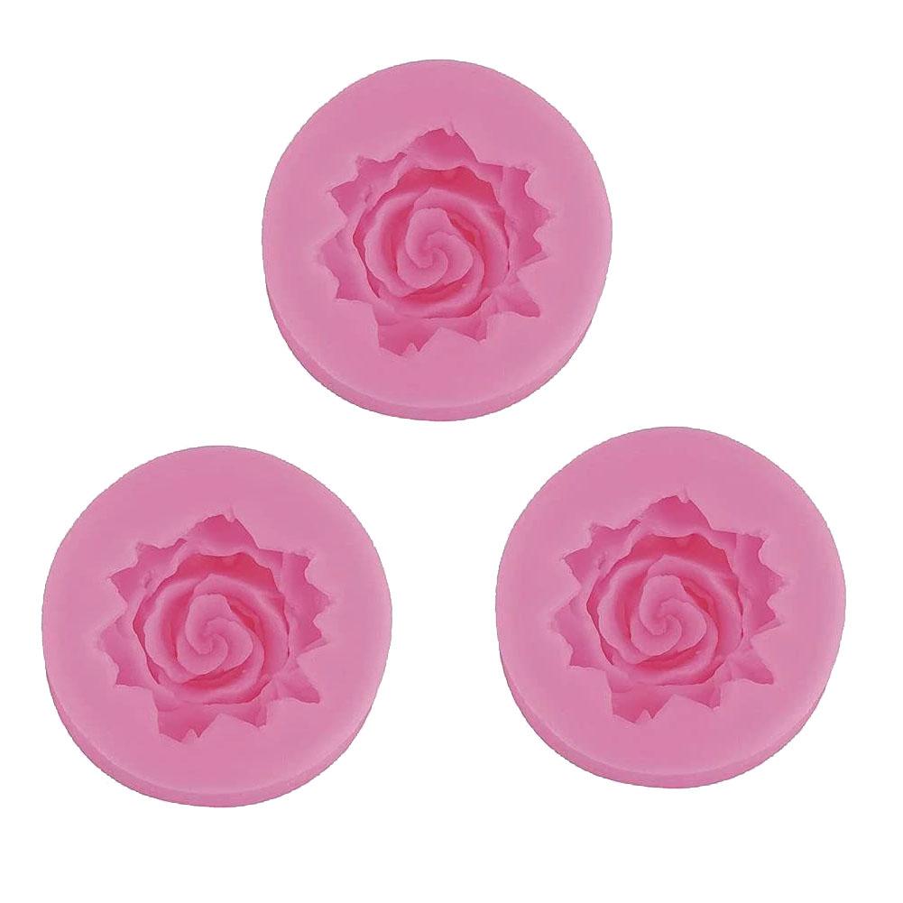 3D Rose Flower Silicone Fondant Mold Bloom Rose Shape Resin Candle Mold for Cake Decoration Chocolate Soap Candy Making Crafts