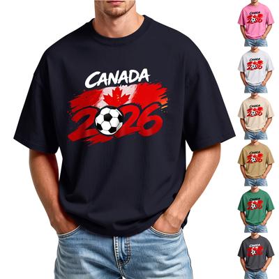 Men's Printed Round Neck T-Shirt Casual Sports Short-Sleeve Top