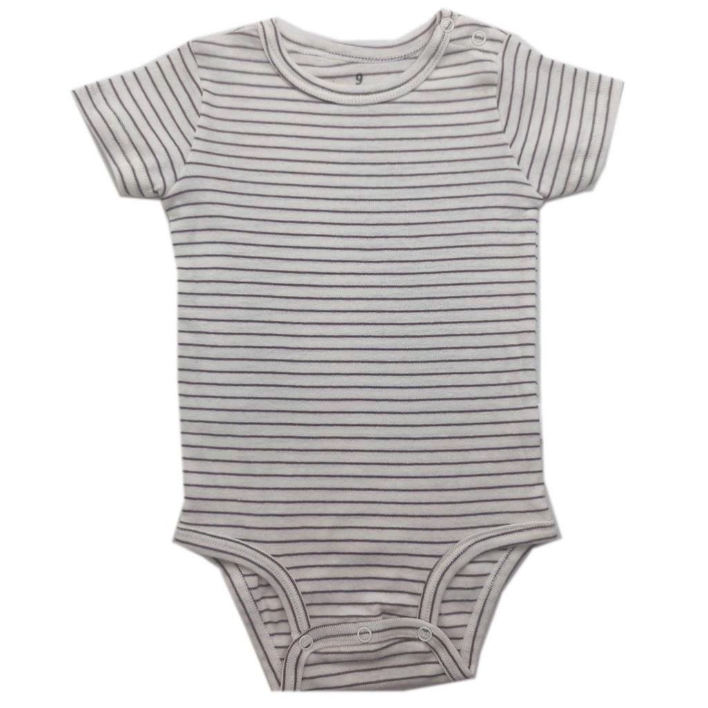 Baby Shoulder Snap Ribbed Cotton Bodysuit - Short Sleeve One-Piece Romper for Boys & Toddlers