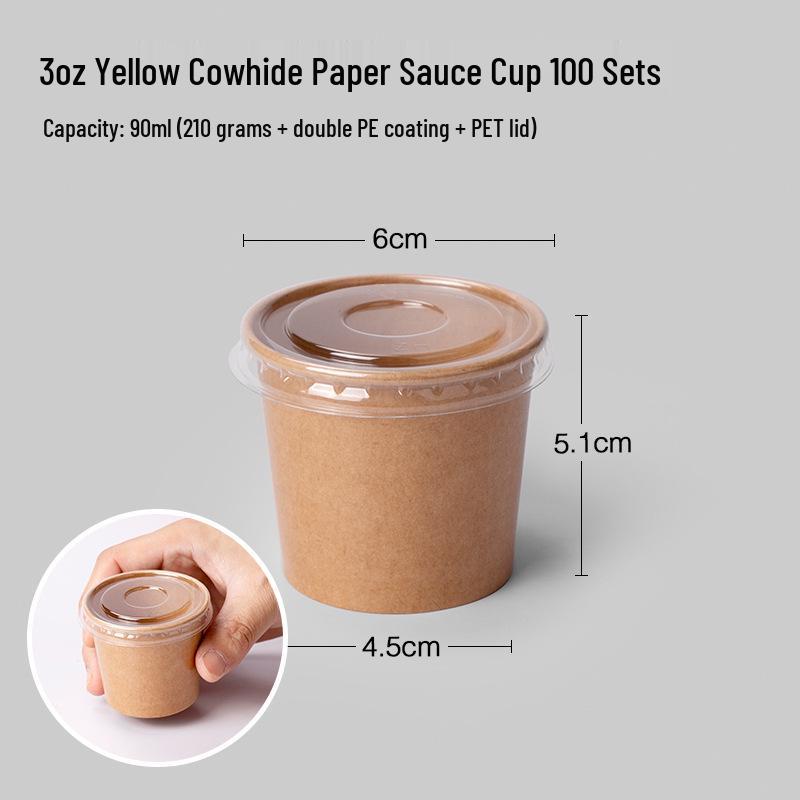 100 Tazzine di Plastica Monouso per Salse con Coperchio - Ideali per Polpa di Frutto della Passione, Salsa Piccante, Salsa di Soia e Condimenti