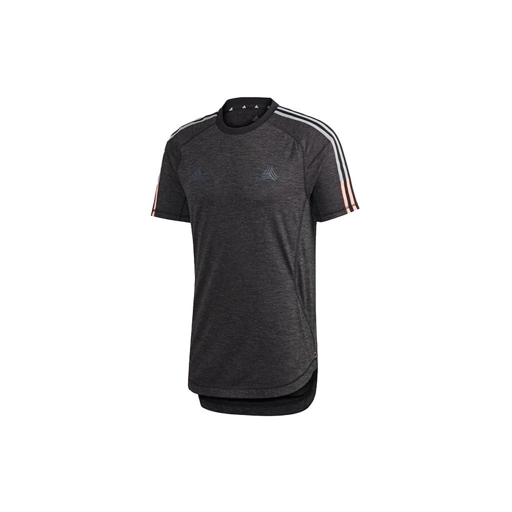 Adidas Tan Tec 2 Soccer Training Breathable Sports Tee Men Tops Dark-Grey FS7181