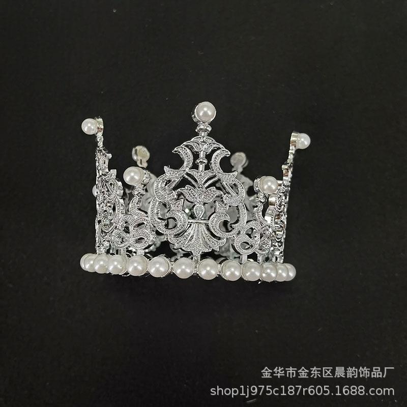 Brautkrone Schmuck Voll Diamant Kopfschmuck Haarkrone Hochzeit Perle Geburtstag Backen Kuchen Dekoration Erwachsener