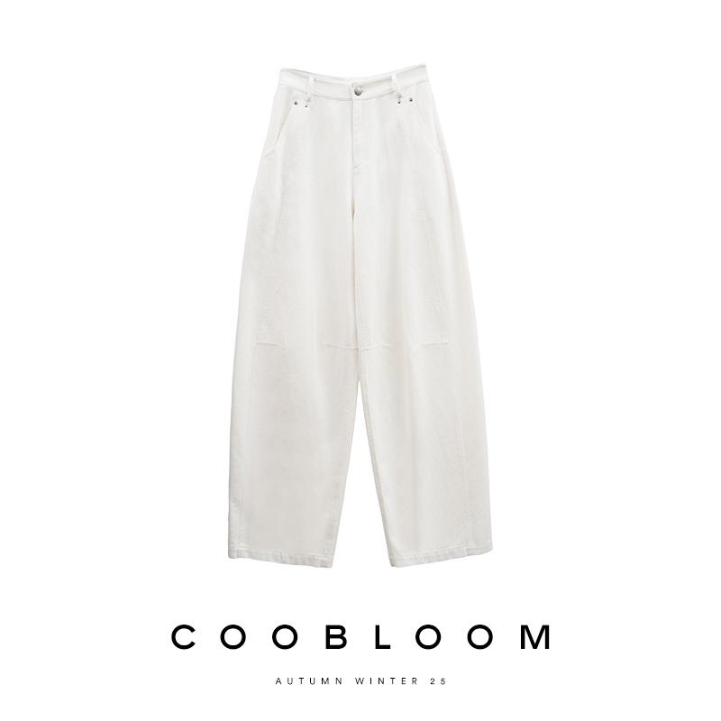 Tencel Linen Designer Loose Women s White Cocoon Jeans for Spring/Summer S