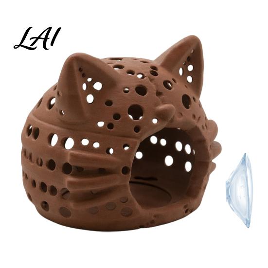 Shrimp Hiding Cave Aquarium Cave Cat Head Fish Hideout with Suction Non-toxic Tank Cup Decorative for Betta Tanks Small