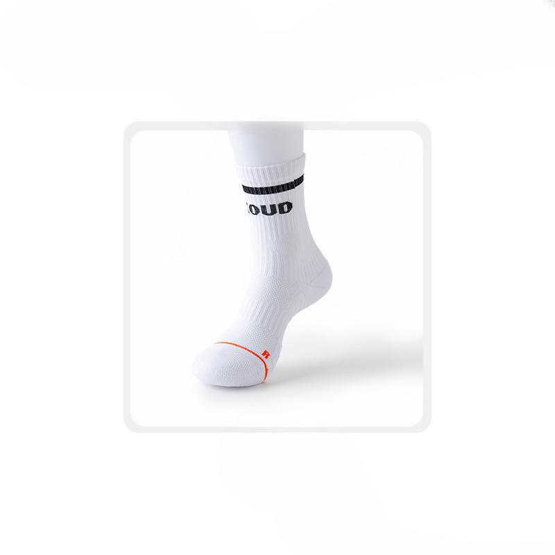 

Female Spring and Autumn Professional Badminton Tennis Striped Letter Sport In Tube Cotton Socks 1 pair