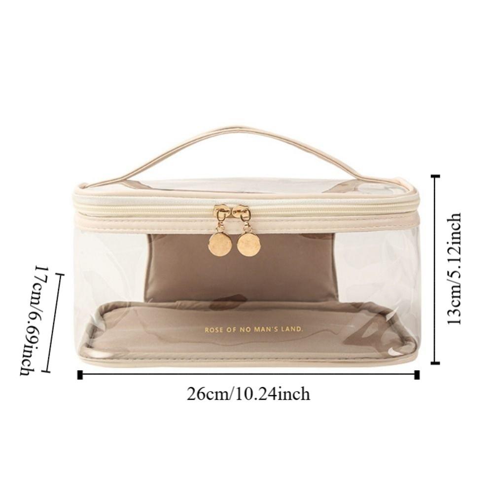 Transparent PU Cosmetic Bag Toiletry Bag Makeup Bag Practical Cosmetics and Jewelry Bag  Studio