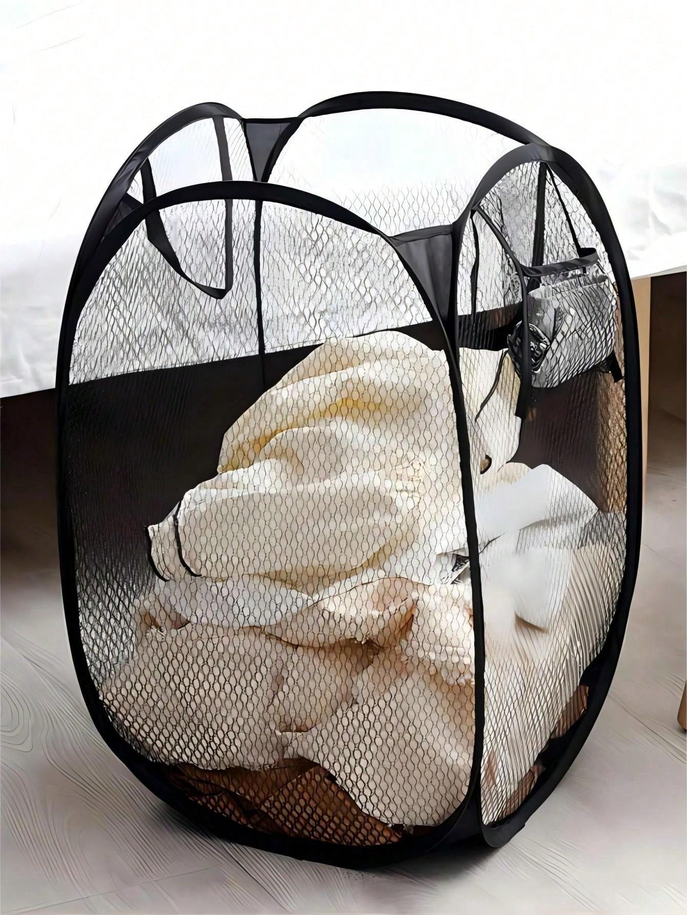 1pc Minimalist Breathable Portable Moisture-Proof Foldable Laundry Basket - Collapsible Laundry Hamper For Home Bedroom Bathroom S чёрный 566₽