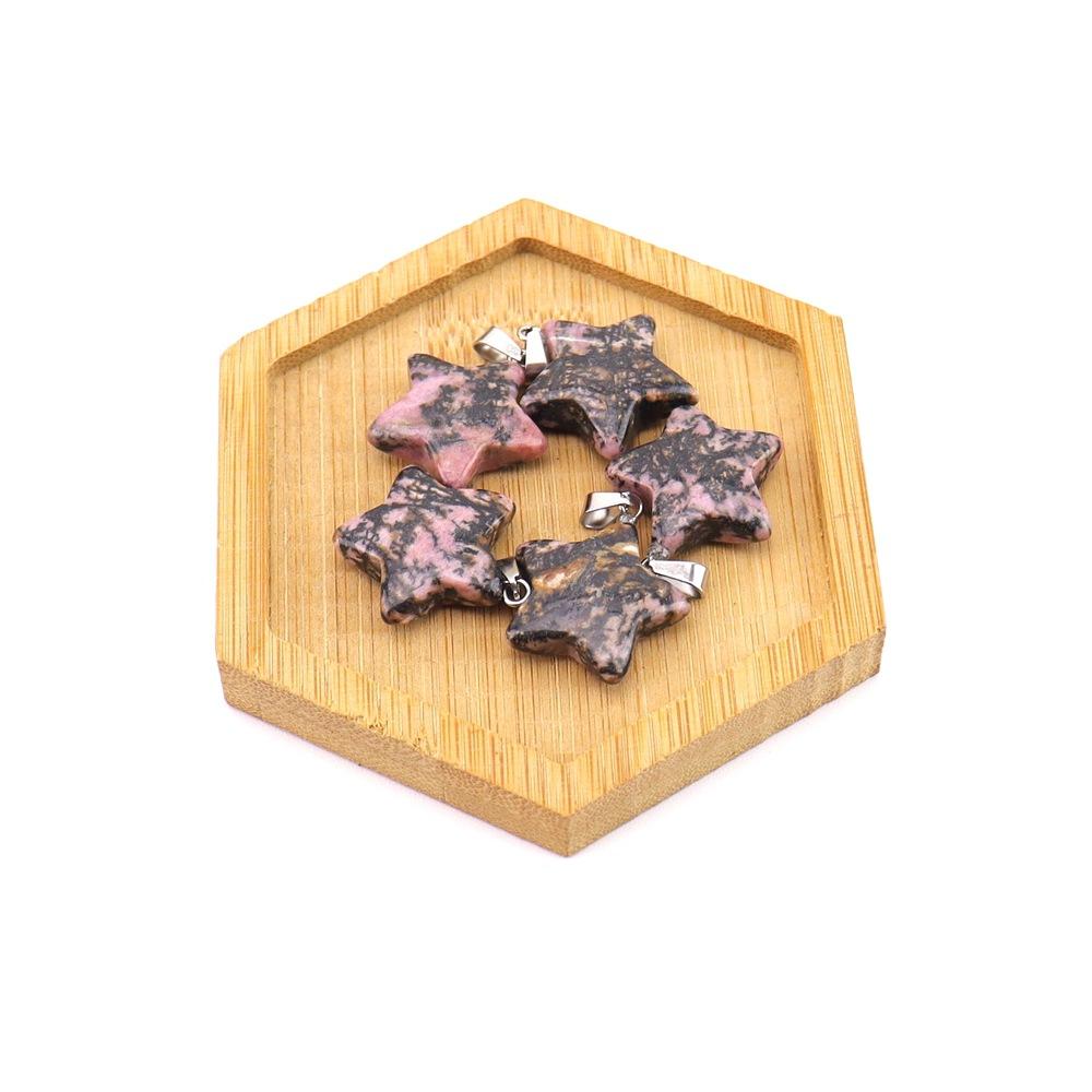 Agate Star Pendant Necklace Jewelry Powder Crystal Necklace Fashion Valentine'S Day Gift 20 * 6