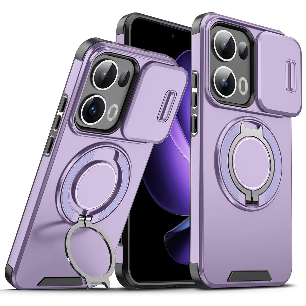 For Oppo Reno13 Case OPPO Reno 13 Cover Oppo Reno13 Pro Magnetic Ring Armor Slide Camera Lens Case Magsafe Wireless Charge Cover