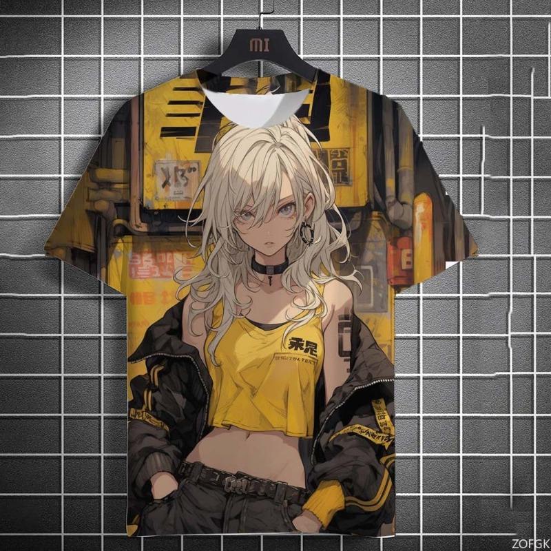 Sexy Anime Mädchen 3D-Druck T-Shirt Tops Herren Damen Mode Sport Übergröße Tops T-Shirts Sexy Mädchen Sommer T-Shirt Kinderbekleidung