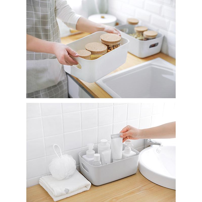 Storage Organizer Box Desktop Cosmetics Storage Sundries Organizer Storage Basket Plastic Snacks Home Kitchen Storage Box