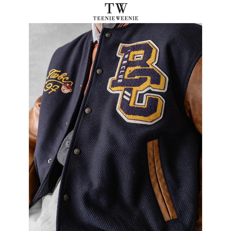 Teenie Weenie Men's Bear Head Wool Blend Varsity Jacket