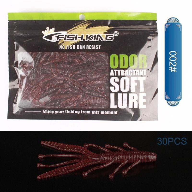8cm Soft Shrimp Lure Bass Pike - Realistic Artificial Bait 30pcs Pack 2.6g 5 Colors